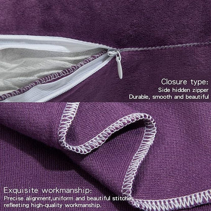 NTBAY 2 Pack Zippered Velvet Queen Pillowcases, Super Soft and Cozy Luxury Fuzzy Flannel Pillow Cases with Zipper, 20x30 Inches, Purple