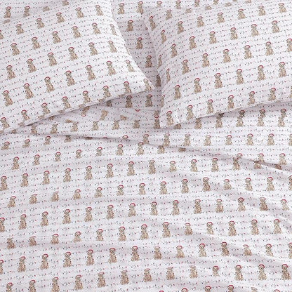 Tommy Bahama - Queen Size Sheet Set, Crisp & Cool Cotton Percale Bedding with a Smooth Lightweight Feel, 4 Piece Holiday Bed Sheets with Matching Pillowcases (Wrapped Up Red)