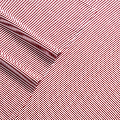 Nautica - Queen Sheet Set, Lightweight & Breathable Cotton Percale Bedding Set with Matching Sham(s), Crisp & Cool Bedding Essentials, Oeko-Tex Certified (Penny Pinstripe Red, Queen)