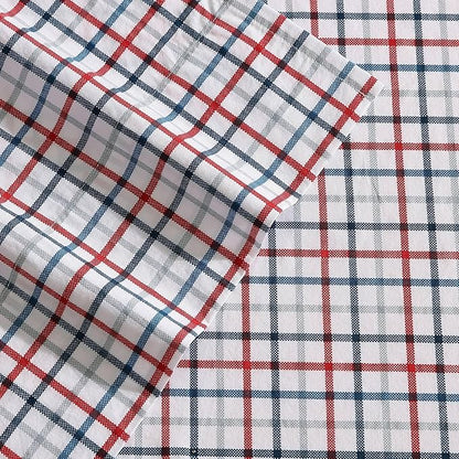 Nautica - Queen Sheet Set, Cotton Percale Bedding Set, Crisp & Cool, Lightweight & Breathable (Boating Tattersall Red, Queen)