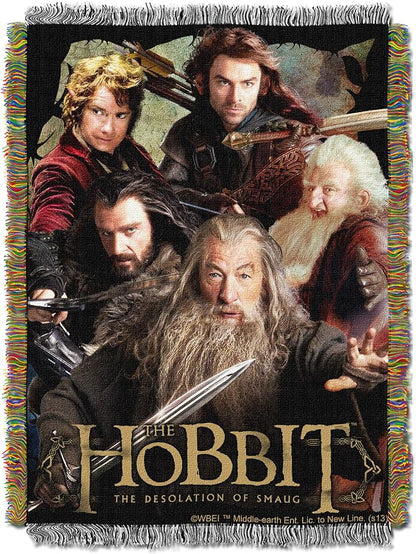 Northwest Lord Of The Rings - The Hobbit Woven Tapestry Throw Blanket, 48" x 60", Fighting Company