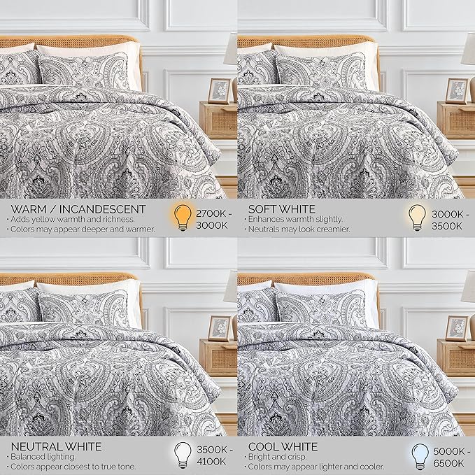 Southshore Fine Living, Inc. Paisley Quilt Bedding Set, Black Quilt Queen Size, Boho Bedspread, Farmhouse Bedding 3-Piece Set with Two Matching Quilted Pillow Shams, Full/Queen Coverlet, Black