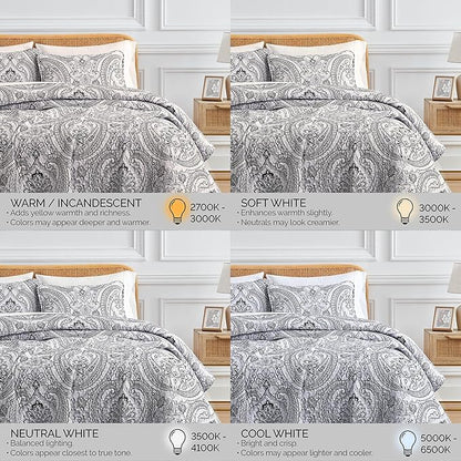 Southshore Fine Living, Inc. Paisley Quilt Bedding Set, Black Quilt Queen Size, Boho Bedspread, Farmhouse Bedding 3-Piece Set with Two Matching Quilted Pillow Shams, Full/Queen Coverlet, Black