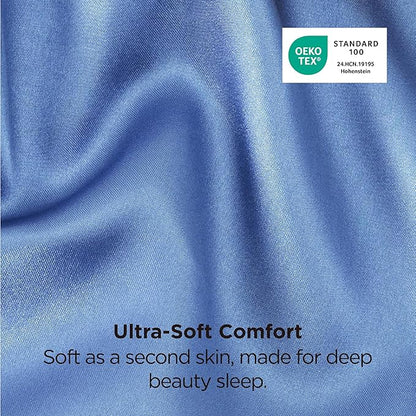 Bedsure Satin Pillowcase 2 Pack Similar to Silk Pillow Cases Standard Size, Pillow Case for Sleeping Women with Envelope Closure, Gifts for Women Men, Sky Blue, 20x26 Inches, 2pcs