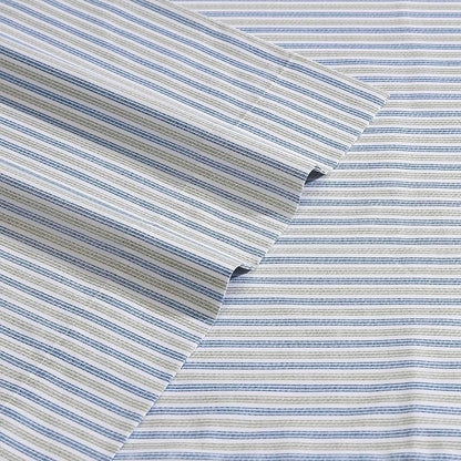 Eddie Bauer - Twin Sheets, Cotton Percale Bedding Set, Crisp & Cool Home Decor (Ticking Stripe Navy/Green, Twin)
