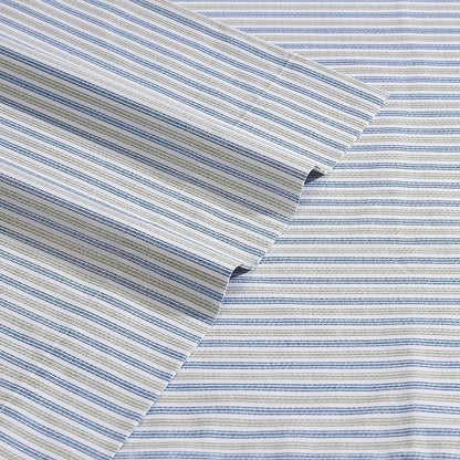 Eddie Bauer - Full Sheets, Cotton Percale Bedding Set, Crisp & Cool Home Decor (Ticking Stripe Navy/Green, Full)