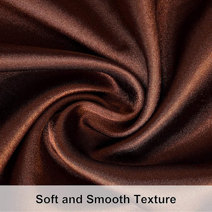NTBAY 12 Pack Satin King Pillowcases for Hair and Skin, Luxurious and Silky Pillow Cases with Envelope Closure, 20 x 36 Inches, Brown