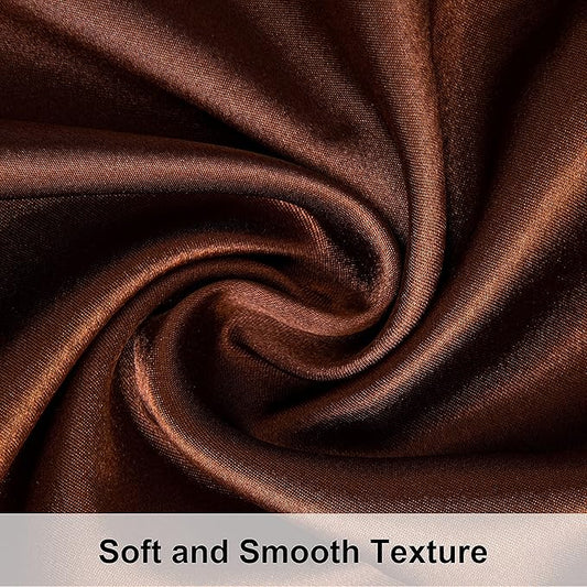 NTBAY 12 Pack Satin King Pillowcases for Hair and Skin, Luxurious and Silky Pillow Cases with Envelope Closure, 20 x 36 Inches, Brown