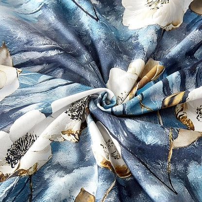 Cupocupa Duvet Cover Full Size Set Boho Floral Pattern Full Duvet Cover Set for Full Size Bed Vintage Soft Bedding Leaf Print Duvet Cover with Pillowcases