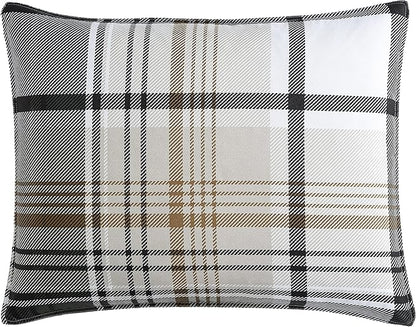 Eddie Bauer - King Comforter Set, Plaid Reversible Bedding, Stylish & Warm Home Decor (Normandy Grey, King)