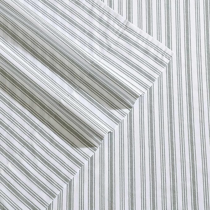 Nautica - Full Size Sheet Set, Crisp & Tailored Cooling Sheets with a Smooth Cotton Percale Lightweight Feel - Bed Sheets with Matching Pillowcases & Fitted Sheet (Coleridge Stripe Green)