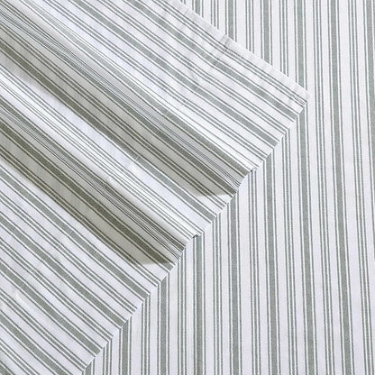 Nautica - Twin Bed Sheets, Lightweight Cotton Percale Bedding Set with Matching Pillowcase, Crisp & Cool, Dorm Essentials, Oeko-Tex Certified (Coleridge Stripe Green)
