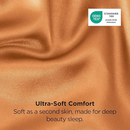 Bedsure Satin Pillowcases, Similar to Silk Pillow Cases Queen Size Set of 2, Pillow Case for Sleeping Women with Envelope Closure, Gifts for Women Men, Orange, 20x30 Inches, 2pcs