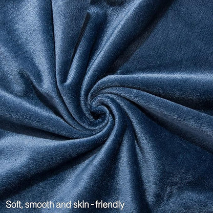NTBAY 1 Pack Zippered Velvet Body Pillow Cover, Super Soft and Cozy Luxury Fuzzy Flannel 20x54 Long Pillowcase with Zipper, 20x54 Inches, Navy Blue
