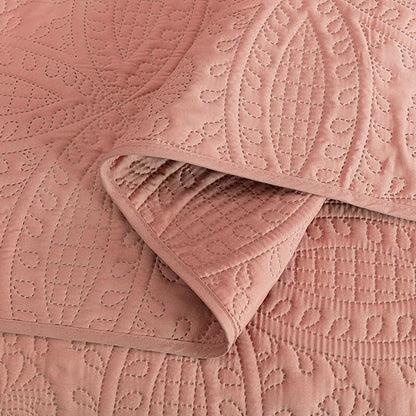 Chezmoi Collection Austin 3-piece Oversized Bedspread Coverlet Set (Queen, Salmon) | Oversized, Lightweight, Fade Resistant