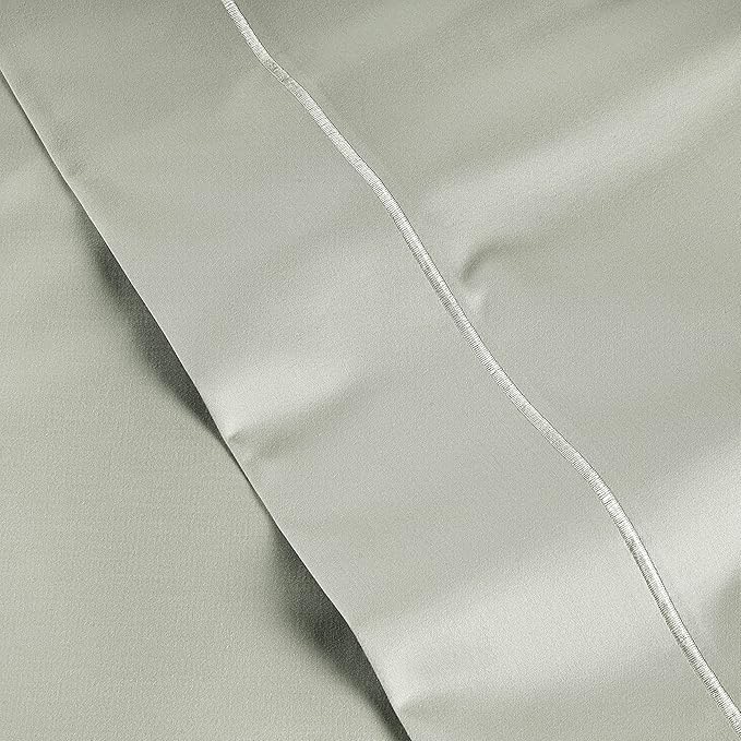 LANE LINEN Pillow Case Covers King Set of 2 100% Egyptian Cotton Sateen Soft Cool & Smooth 1000 Thread Count Cases - Mineral