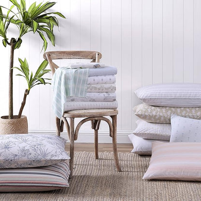 Tommy Bahama - Queen Sheets, Cotton Percale Bedding Set, Crisp & Cool, Stylish Bedding Set (Kahanu Stripe Grey, Queen)