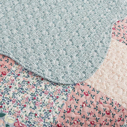 HoneiLife Quilt Set Queen Size - Quilted Bedding Sets 3-Pieces,Microfiber Quilt Sets Lightweight Bedspreads Retro Bed Cover Coverlets for Queen Bed