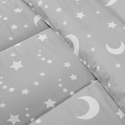 Utopia Bedding Moon Star Kids Comforter Set with 2 Pillow Shams, 3 Piece Soft Microfiber Twin Bed Comforter with Pillow Shams, Printed Kids Bedding for Boys and Girls, Breathable,Easy Care