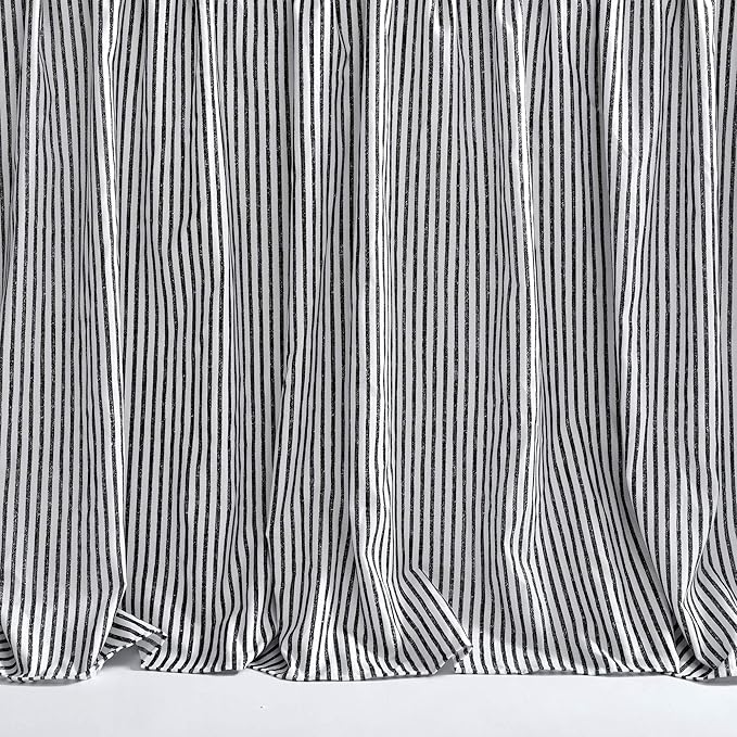 Lush Decor Ticking Stripe Bedspread Full Size 3 Piece Set Black - Ruffle Bedding Set Full Bedspreads - Kids Bedding - Farmhouse & Coquette Decor
