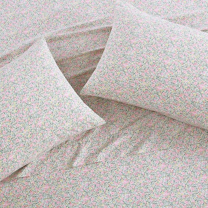 Laura Ashley - Standard Pillowcase Set, Breathable Percale Cotton Bedding, Crisp & Cool for Year Round Use, Coquette Room Decor (Loveston Pink, 2 Piece)