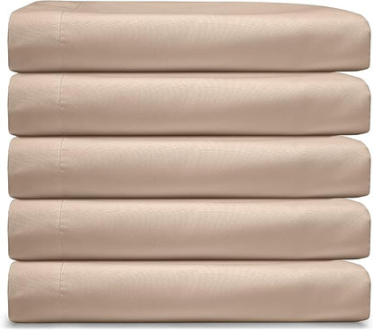 Clara Clark RV Queen Sheets - 6 Piece Luxury Sheets Set, Super Soft Bedding & Pillowcases, Taupe Sand (Pack of 2)