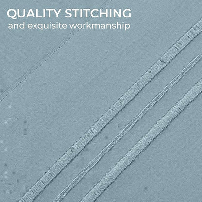 Mellanni Pillow Cases Set - 4 PC Iconic Collection Pillowcases - Hotel Luxury, Extra Soft, Cooling Pillow Covers - Wrinkle, Fade, Stain Resistant (King 20" x 40", Spa Blue)