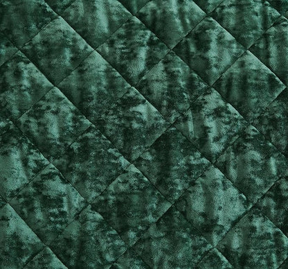 Chezmoi Collection Lux Forest Green Velvet Quilt Oversized King Set, 3-Piece Plush Distressed Velvet Bedding All Season Lightweight Comforter Brushed Microfiber Reverse with Diamond Stitch Quilting