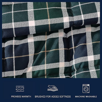 Nautica - Twin/Twin XL Comforter Set, Ultra Soft Bedding with a Woven Textured Feel, Medium Weight for Year Round Comfort, 2 Piece Bed Set with Matching Pillowcase (Northsail Plaid Navy)