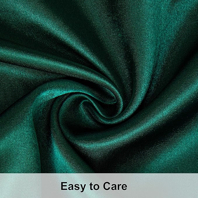 Close-up of green fabric with 'Easy to Care' text at the bottom.
