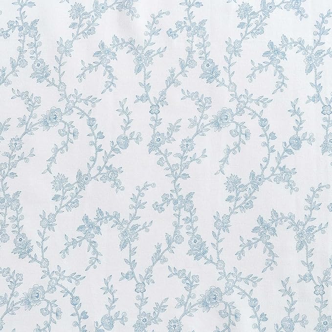 Laura Ashley - Standard Pillowcase Set, Breathable Percale Cotton Bedding, Floral Home Decor (Victoria Blue, 2 Piece)
