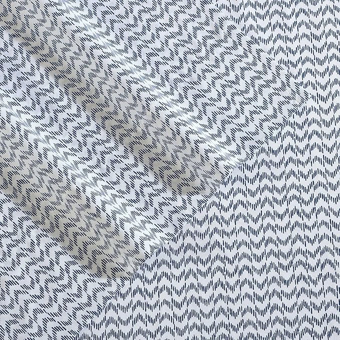 Nautica - Sheets, Cotton Percale Bedding Set with Matching Pillowcase, Crisp & Cool, Deep Pocket (Ikat Wave Blue, Twin)