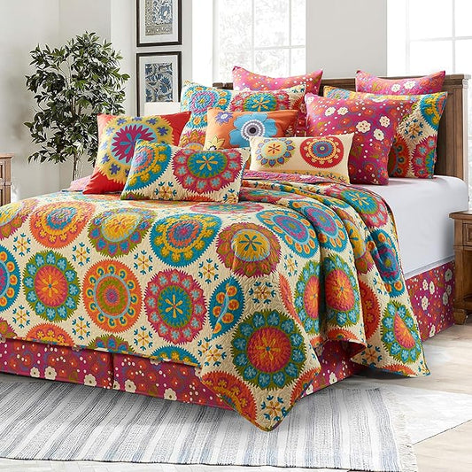 Virah Bella Duke Imports 3-Piece Suri Quilt Set, Multi, King