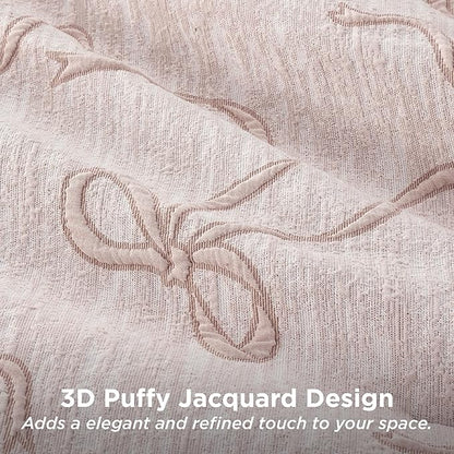 Bedsure Pink Full Size Comforter Sets for Girls, GentleSoft™ 3 Pieces Bow Comforter with 2 Pillow Shams, Cute Girls Full Size Bedding Sets Pink Room Decor Aesthetic Bedroom Decor, 82x86 Inches