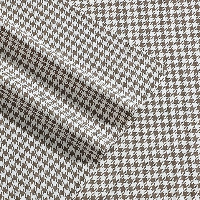 Eddie Bauer - King Sheet Set, Crisp & Cooling Sheets w/a Naturally Smooth Cotton Percale Lightweight Feel - Matching Pillowcases & Deep Pocket Fitted Sheet (Harrison Brown)