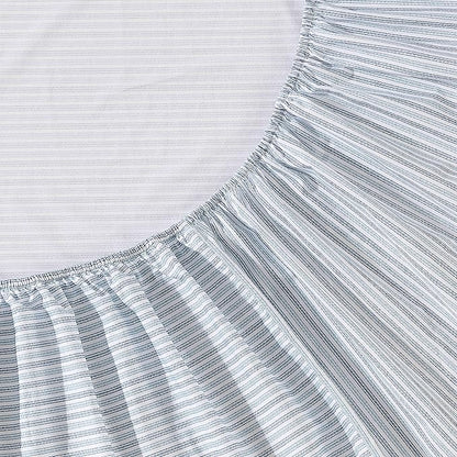 Eddie Bauer - Queen Sheets, Cotton Percale Bedding Set, Crisp & Cool Home Decor (Ticking Stripe Light Blue, Queen)