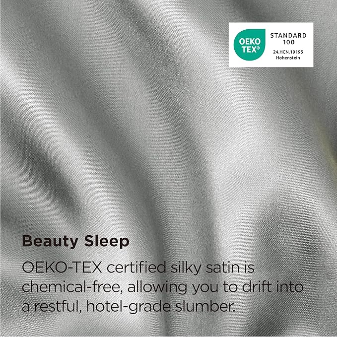 Bedsure Satin Pillowcase, Similar to Silk Pillow Cases Queen Size Set of 2, Cooling Pillow Case Covers with Envelope Closure, Room Decor Gifts for Women Men, Silver Grey, 20x30 Inches, 2pcs
