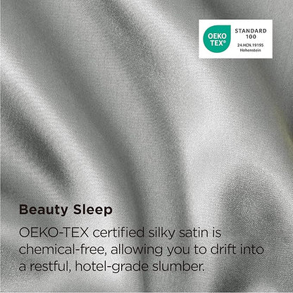 Bedsure Satin Pillowcase, Similar to Silk Pillow Cases Queen Size Set of 2, Cooling Pillow Case Covers with Envelope Closure, Room Decor Gifts for Women Men, Silver Grey, 20x30 Inches, 2pcs