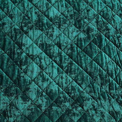 Chezmoi Collection Lux Emerald Green Velvet Quilt Queen Set, 3-Piece Lush Plush Distressed Velvet Bedding All Season Lightweight Comforter Brushed Microfiber Reverse with Diamond Stitch Quilting